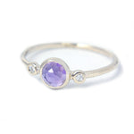 Amethyst and Diamond Ring 14k Gold - MANARI.eu