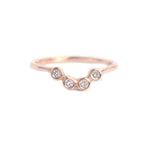 Diamond Wave Shape Ring 14k Gold Four Diamond Ring - MANARI.eu
