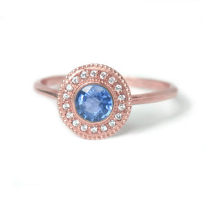 Malika Blue Sapphire Diamond Ring - MANARI.eu