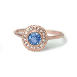 Malika Blue Sapphire Diamond Ring - MANARI.eu