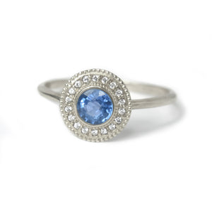 Malika Blue Sapphire Diamond Ring - MANARI.eu