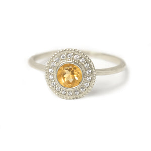 Malika Citrine Diamond Ring - MANARI.eu