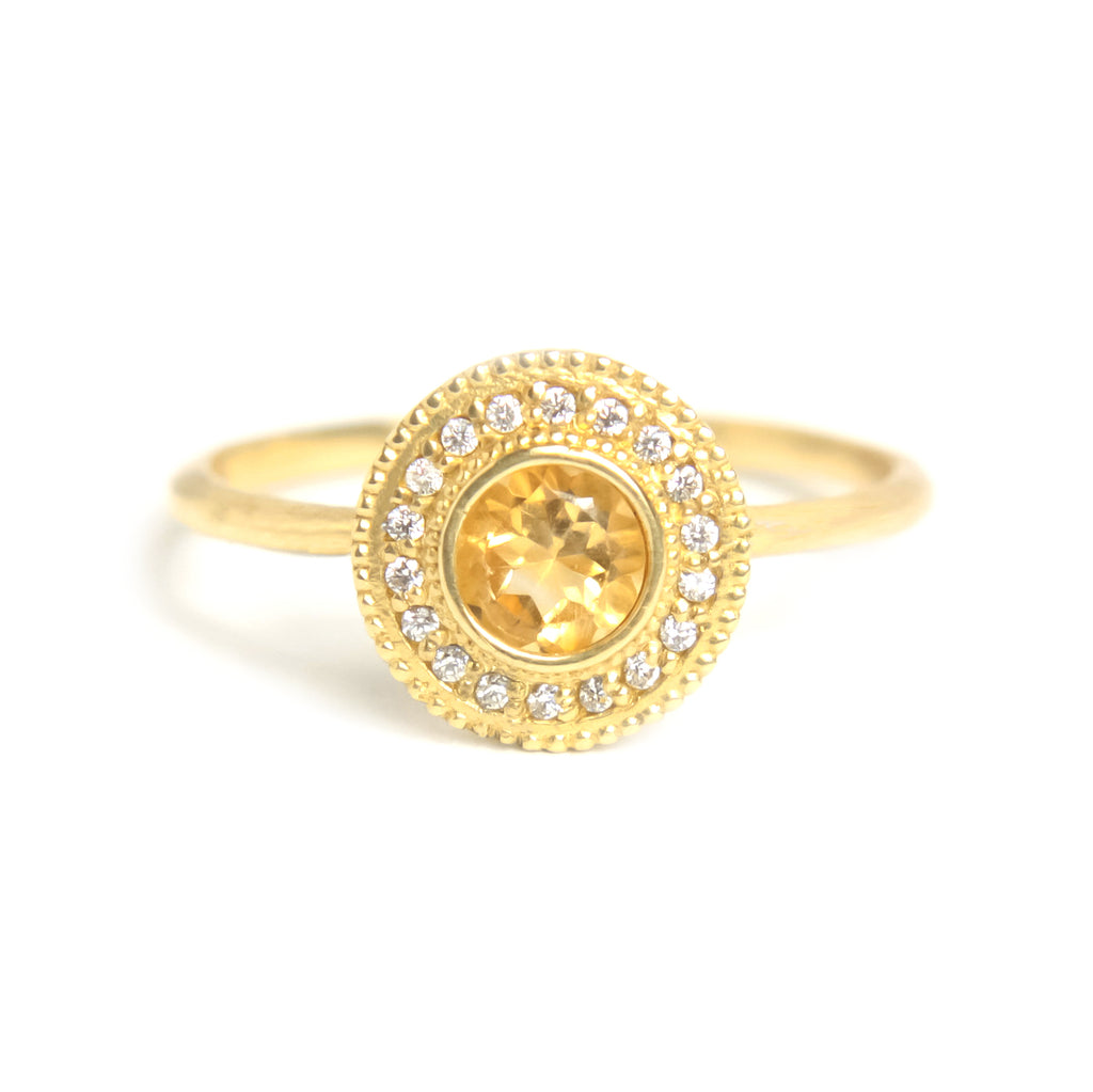 Malika Citrine Diamond Ring - MANARI.eu