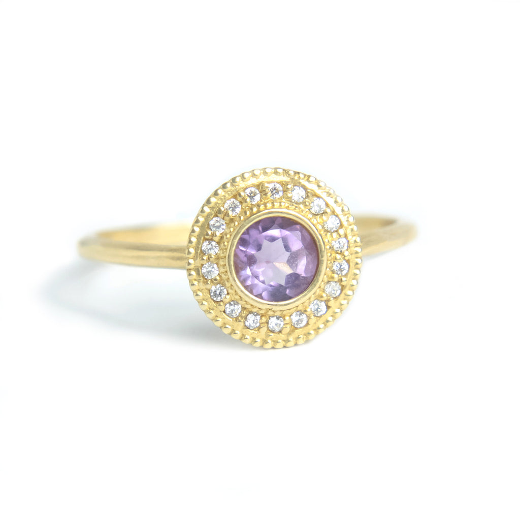 Malika Amethyst Diamond Ring - MANARI.eu