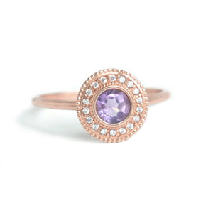 Malika Amethyst Diamond Ring - MANARI.eu