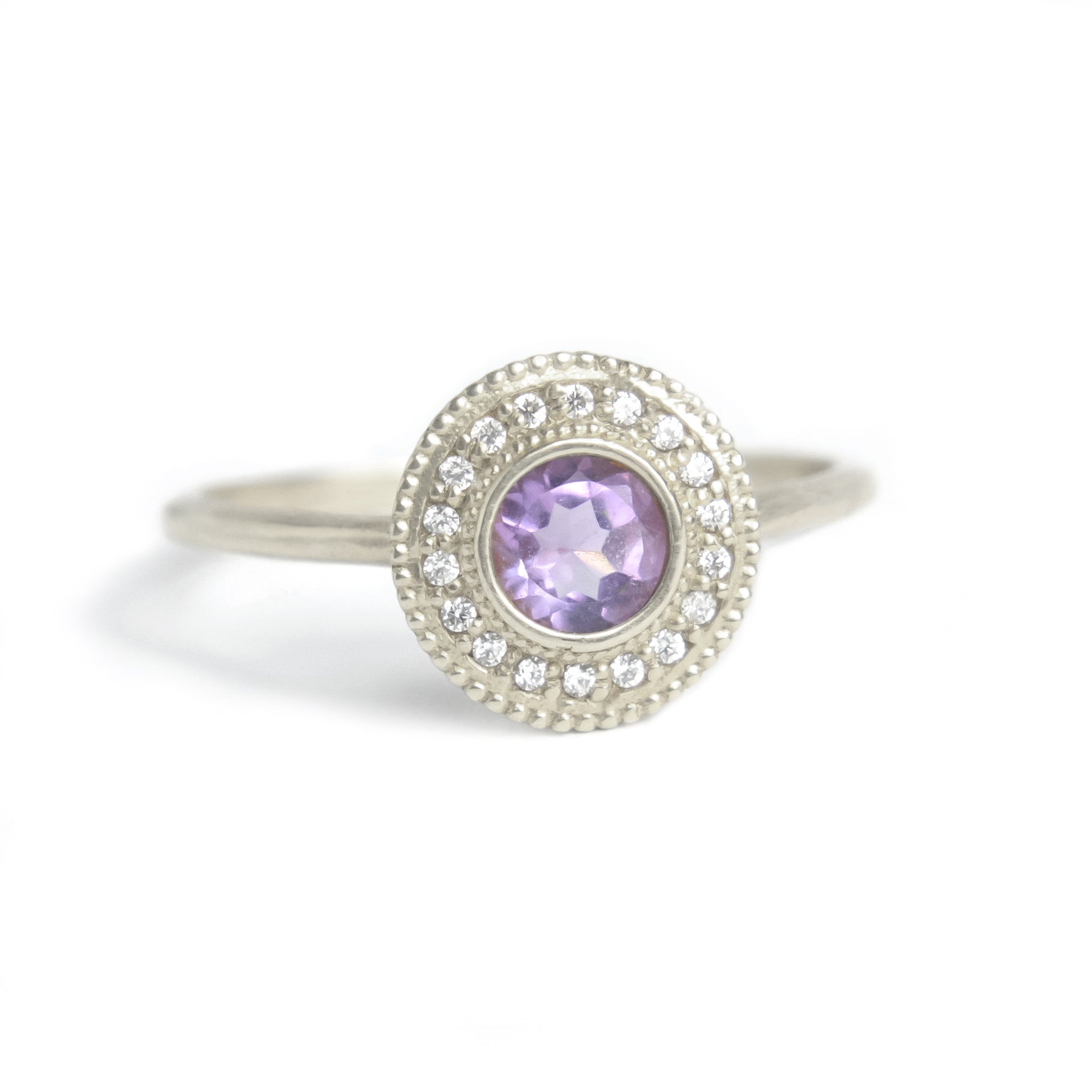 Malika Amethyst Diamond Ring - MANARI.eu