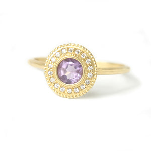 Malika Amethyst Diamond Ring - MANARI.eu