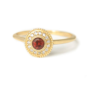 Leila Garnet Diamond Ring - MANARI.eu