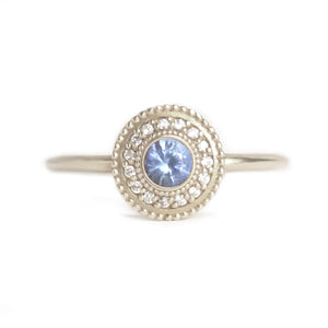 Leila Blue Sapphire Diamond Ring - MANARI.eu