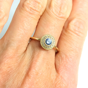 Leila Blue Sapphire Diamond Ring - MANARI.eu