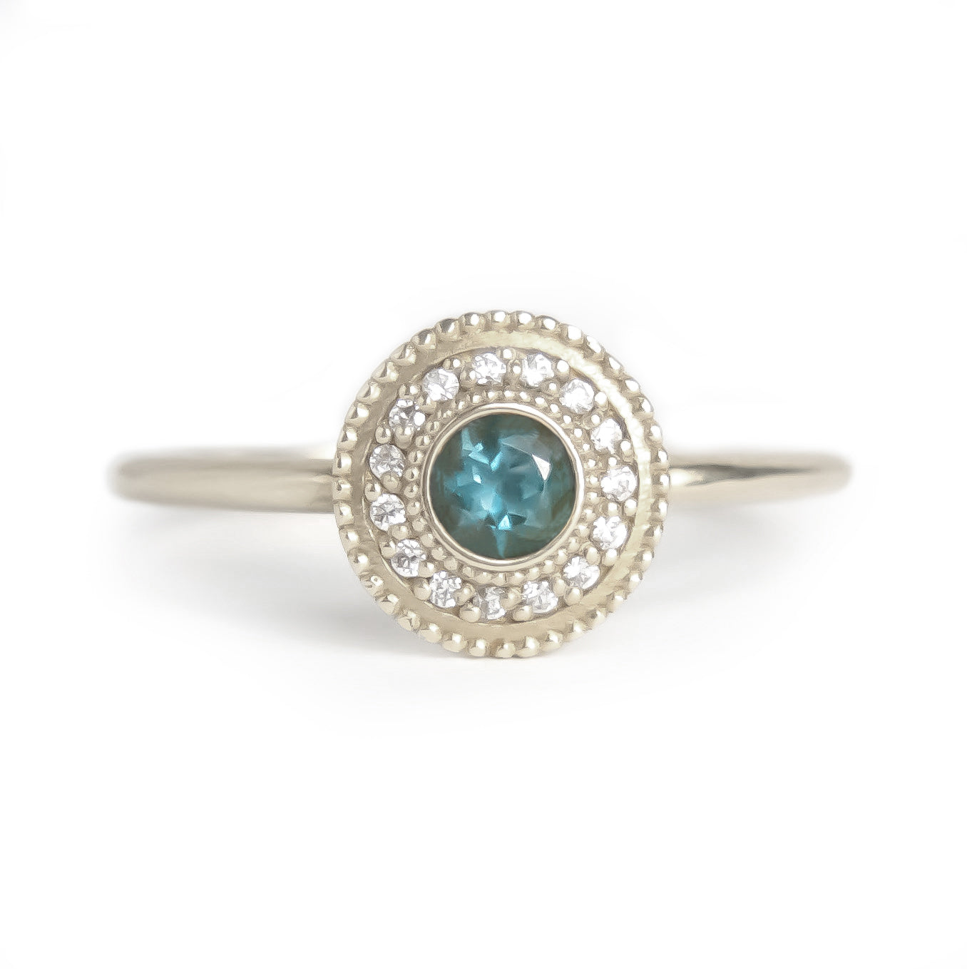 Leila Blue Topaz Diamond Ring - MANARI.eu