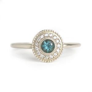 Leila Blue Topaz Diamond Ring - MANARI.eu