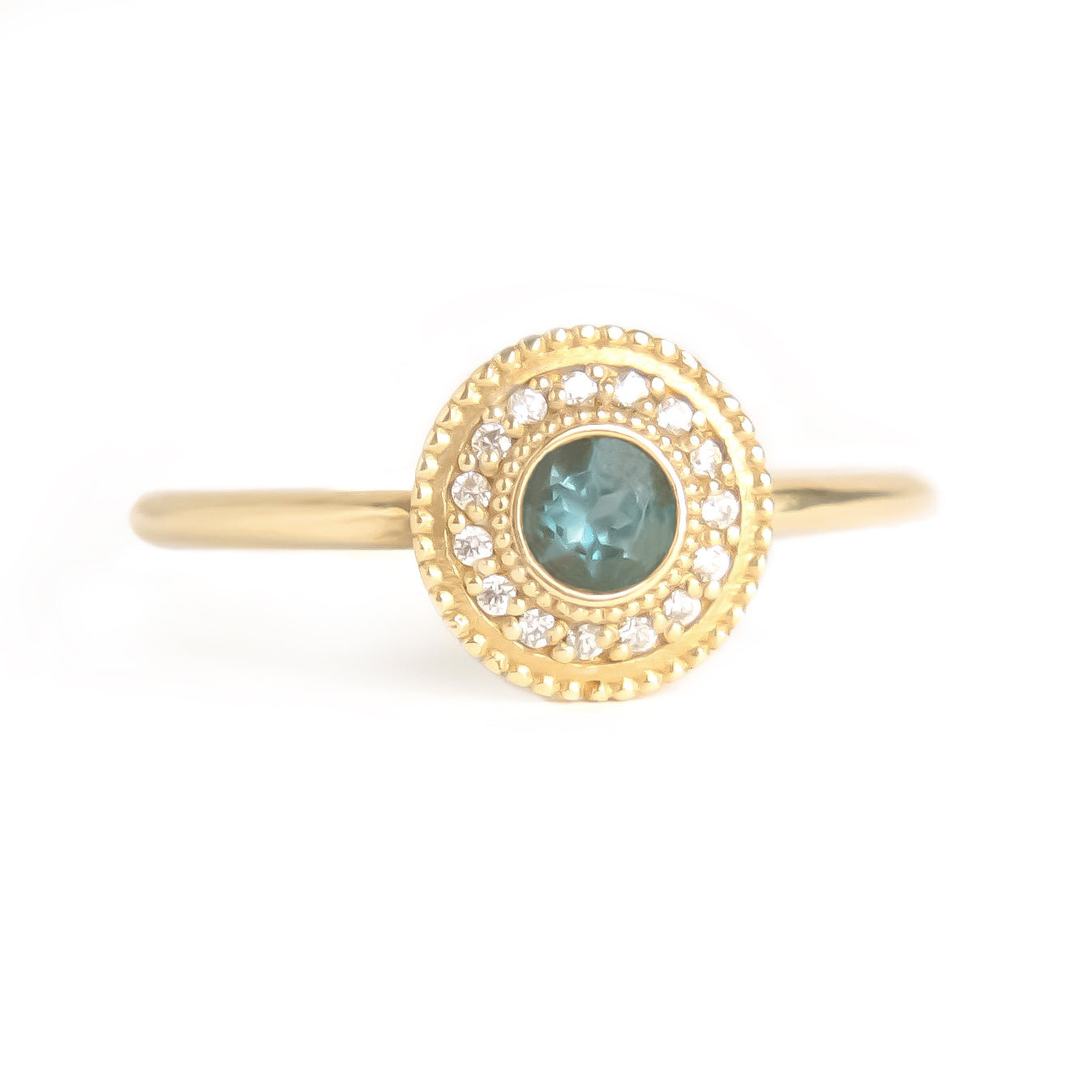Leila Blue Topaz Diamond Ring - MANARI.eu
