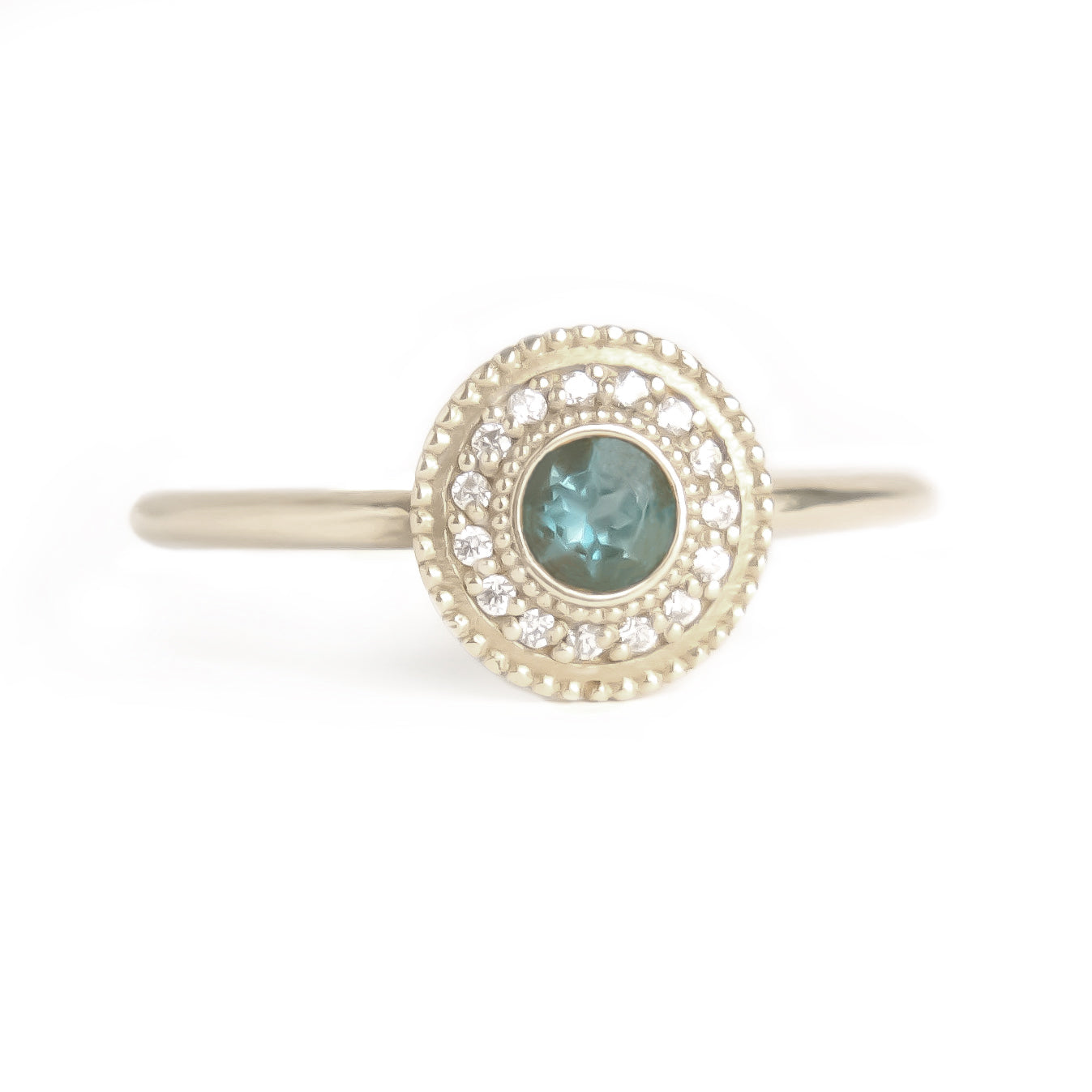 Leila Blue Topaz Diamond Ring - MANARI.eu