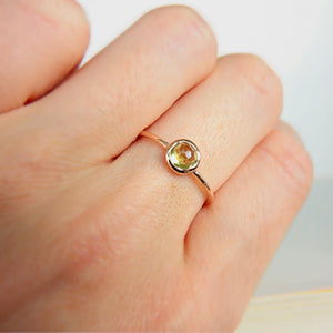 Peridot 14k Rose Gold Ring - MANARI.eu