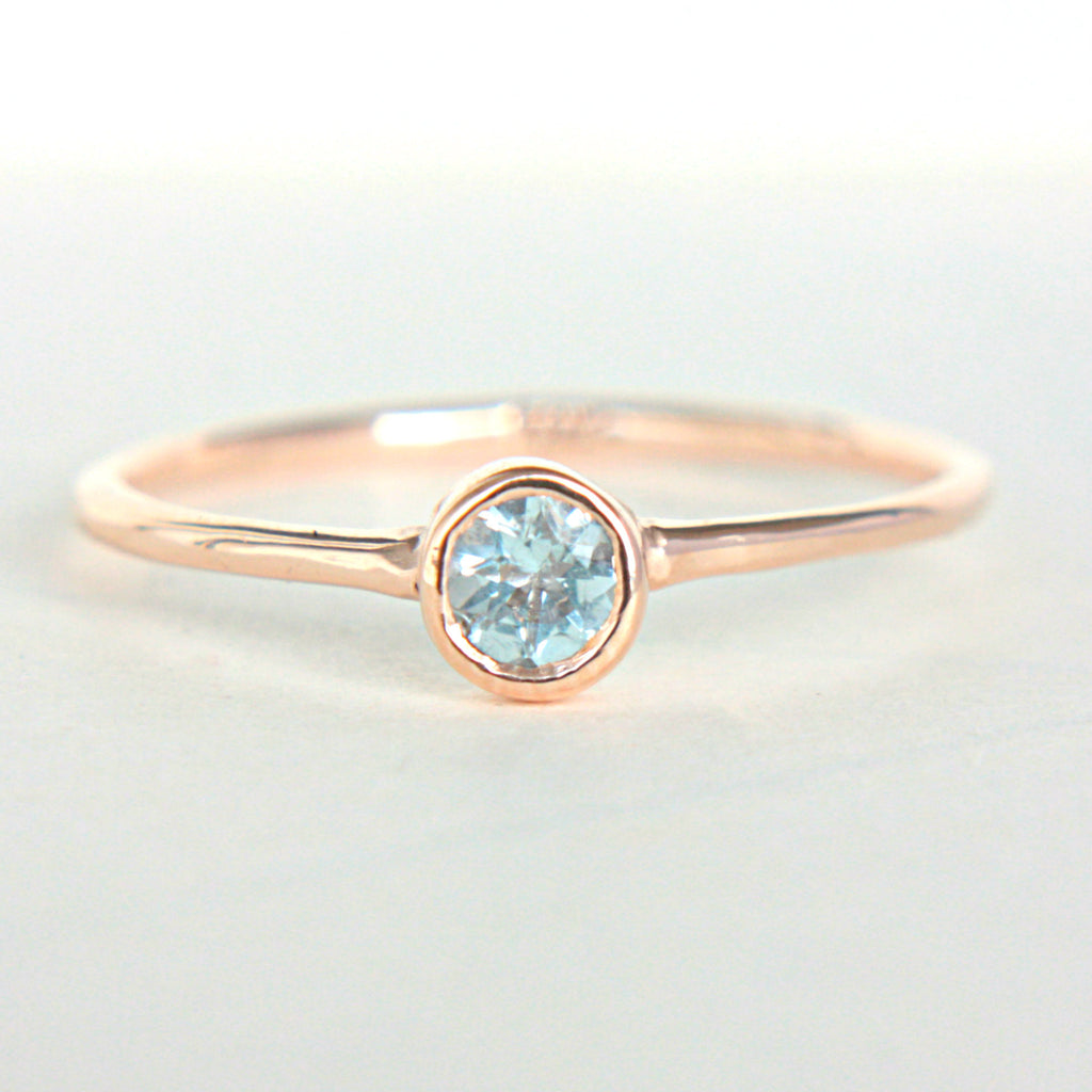 Aquamarine 14k Gold Ring - MANARI.eu