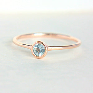 Aquamarine 14k Gold Ring - MANARI.eu