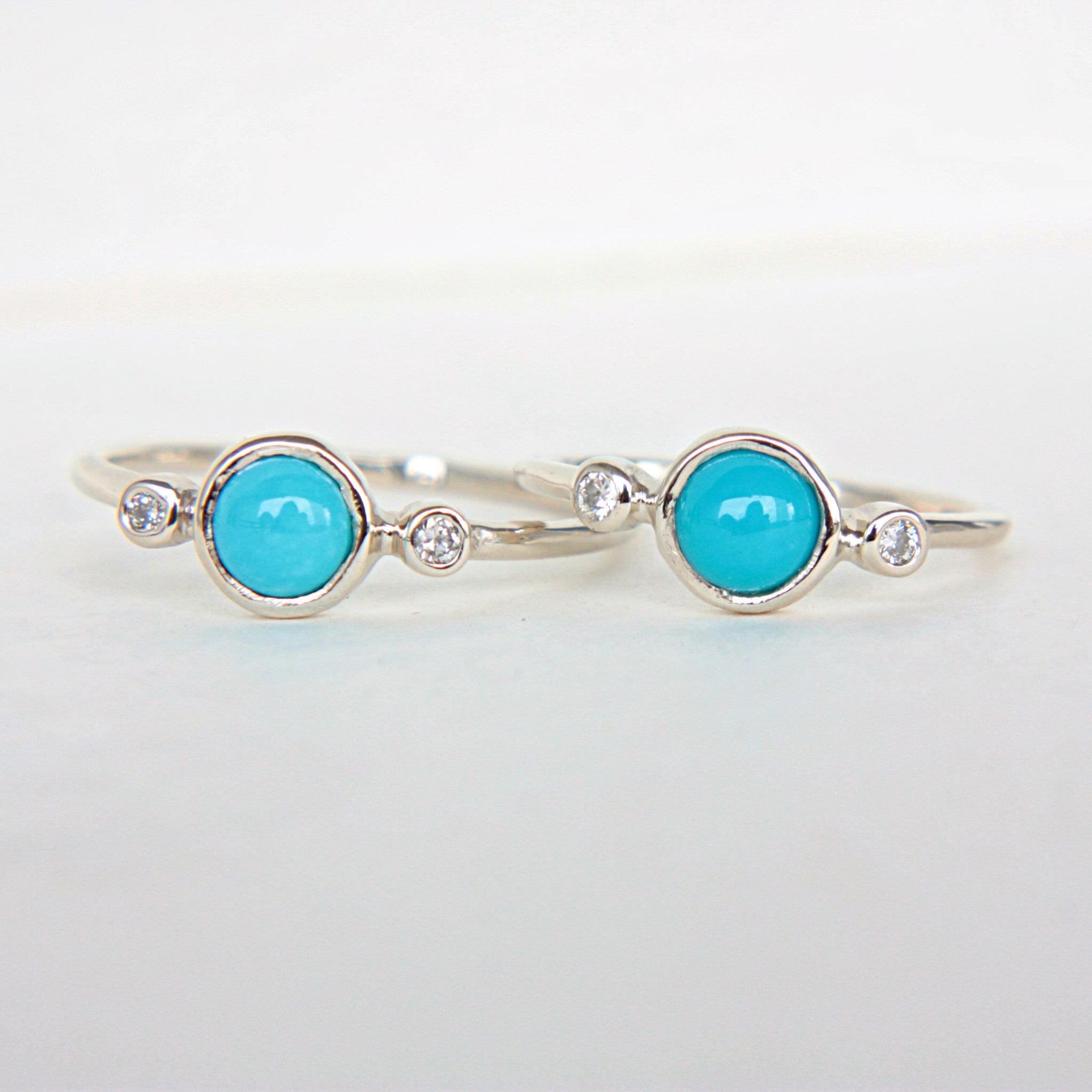 Turquoise and Diamond 14k Gold Ring - MANARI.eu