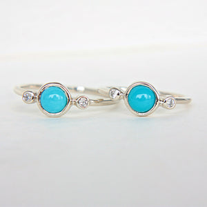 Turquoise and Diamond 14k Gold Ring - MANARI.eu