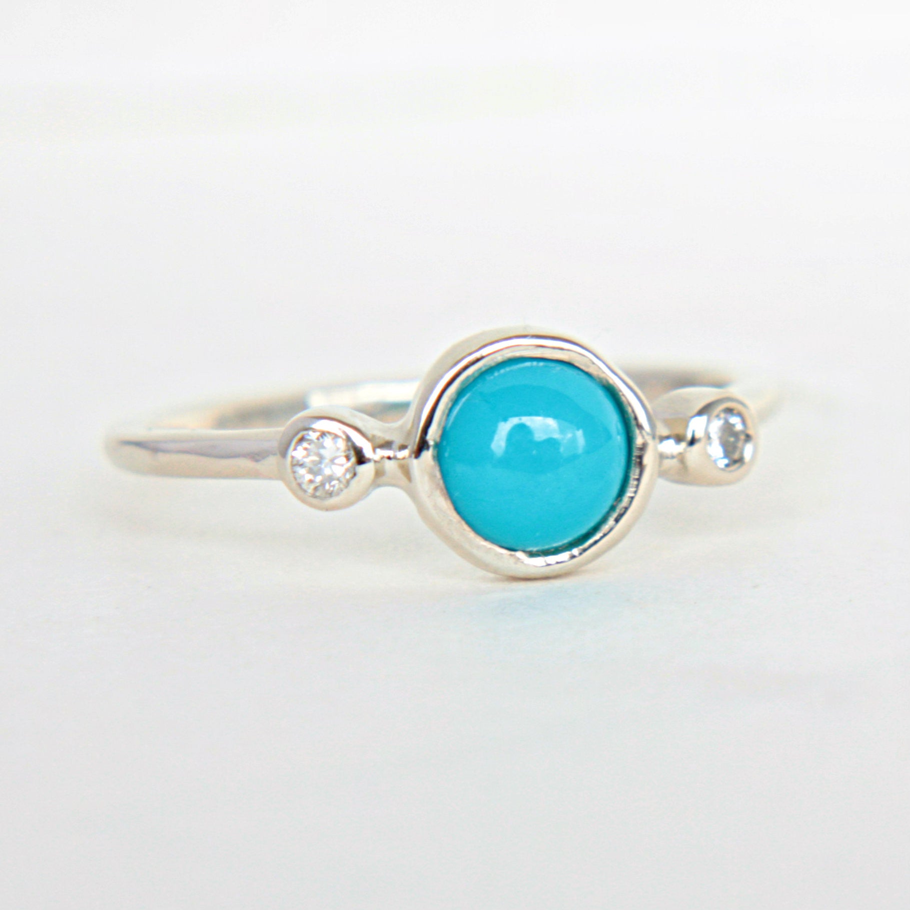 Turquoise and Diamond 14k Gold Ring - MANARI.eu