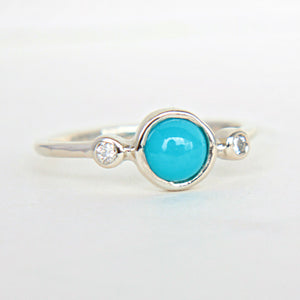 Turquoise and Diamond 14k Gold Ring - MANARI.eu