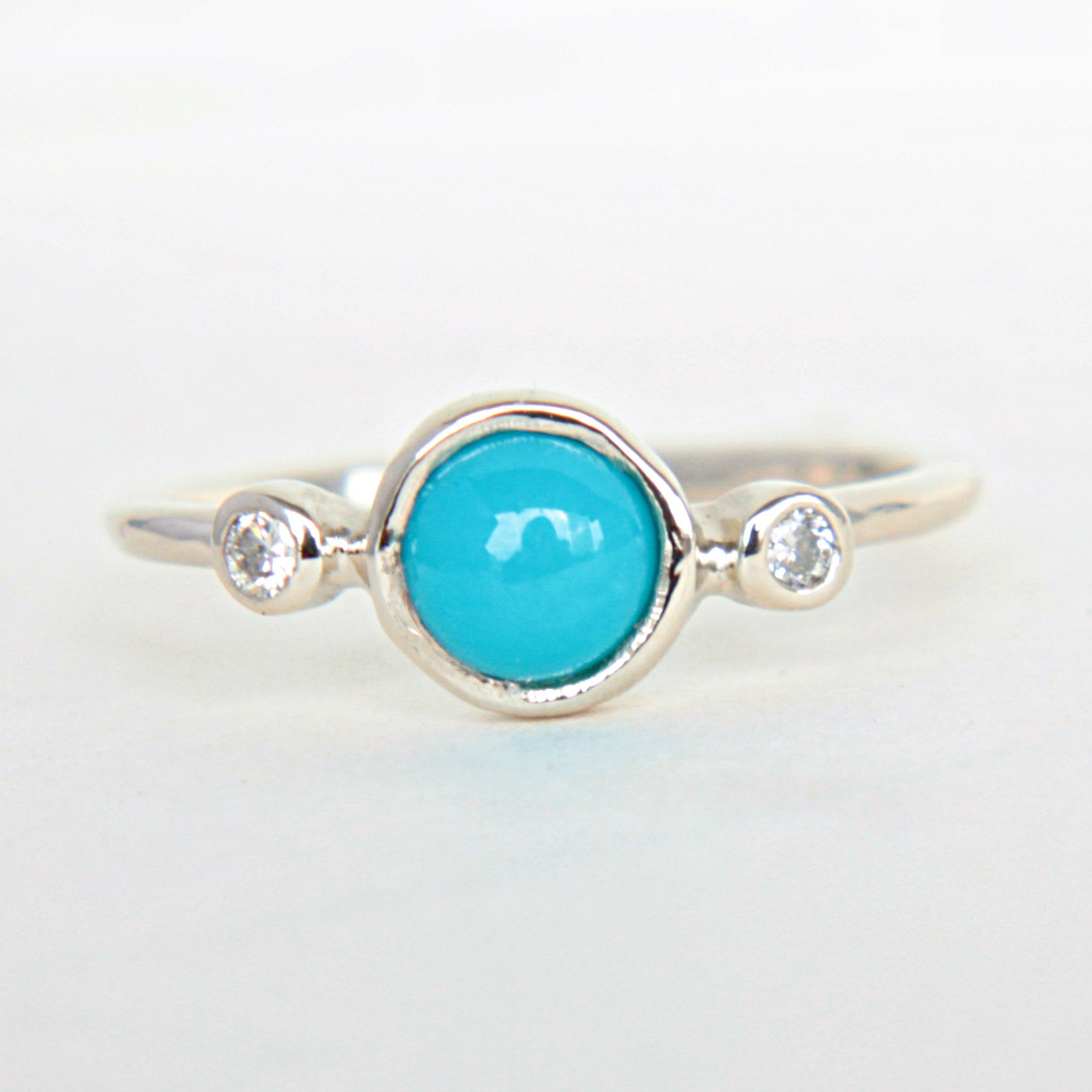 Turquoise and Diamond 14k Gold Ring - MANARI.eu