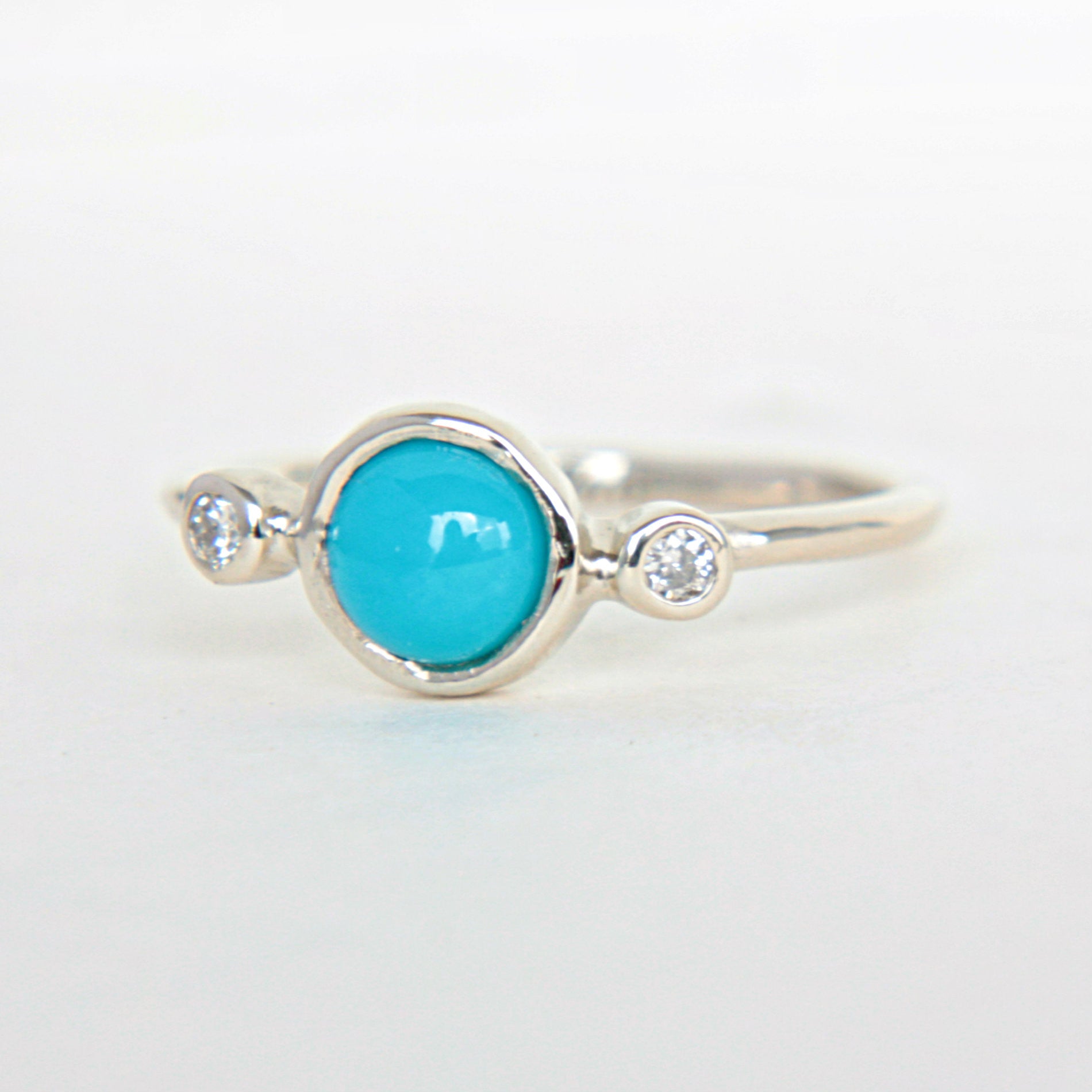 Turquoise and Diamond 14k Gold Ring - MANARI.eu