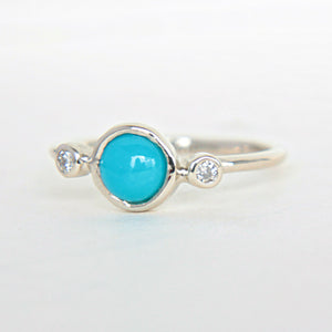 Turquoise and Diamond 14k Gold Ring - MANARI.eu