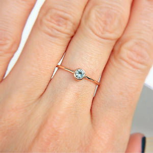 Aquamarine 14k Gold Ring - MANARI.eu