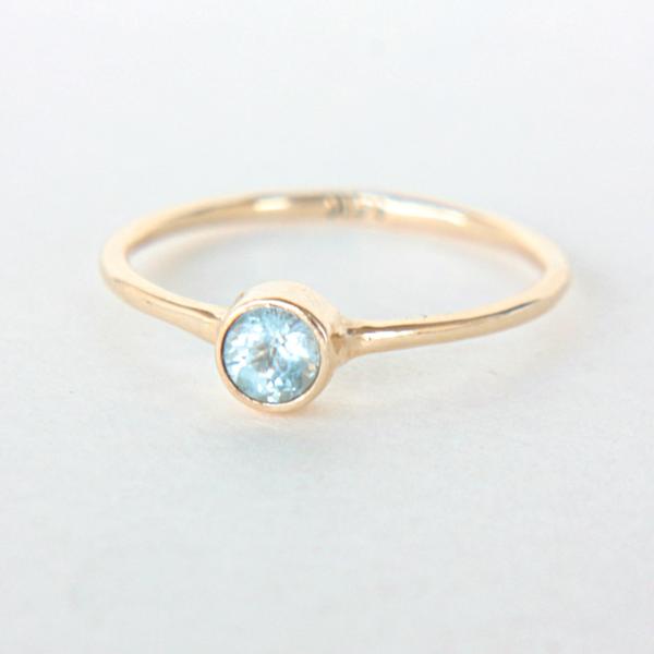 Aquamarine 14k Gold Ring - MANARI.eu