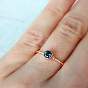 Blue Sapphire 14k Gold Ring - MANARI.eu