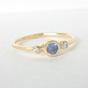 Tanzanite and Diamond Ring 14k White Gold - MANARI.eu