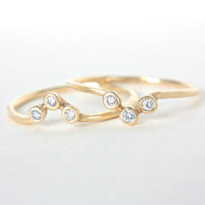 Tanzanite and Diamond Wedding Set 14k Gold Triple Ring Set - MANARI.eu
