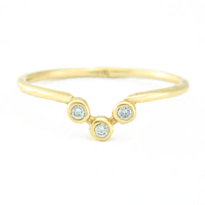 Blue Sapphire and Diamond Wedding Set 14k Gold Triple Ring Set - MANARI.eu