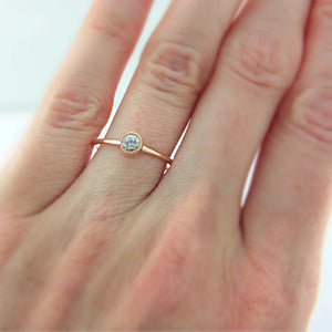 White Sapphire 14k Gold Ring - MANARI.eu