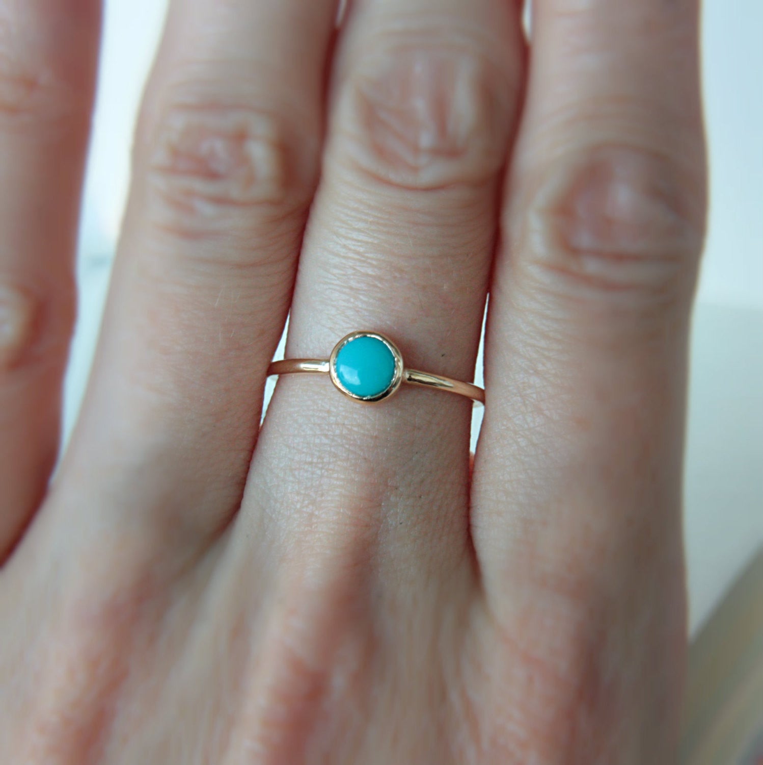 Turquoise Gold Ring 14k - MANARI.eu