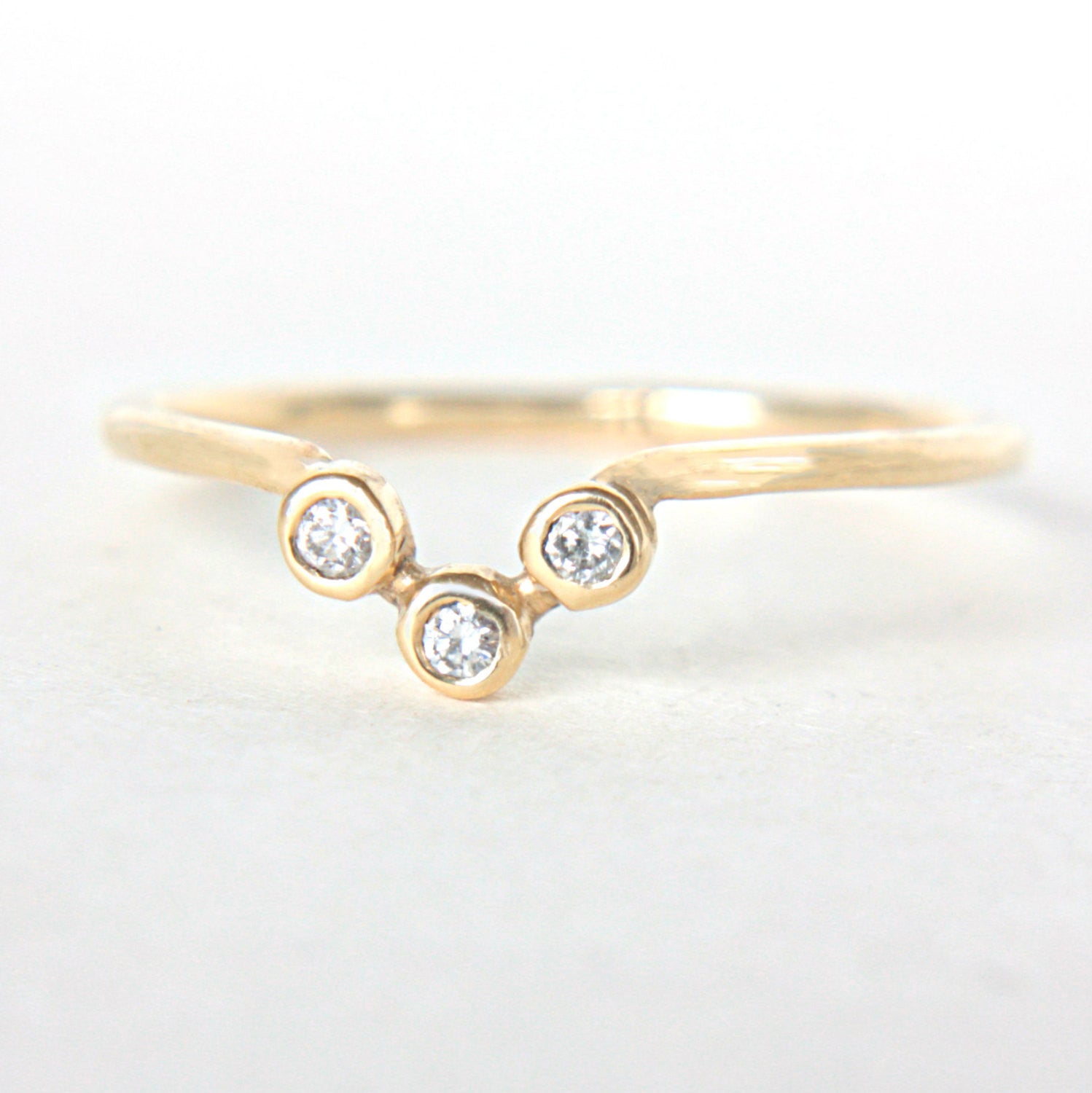 Tanzanite and Diamond Wedding Set 14k Gold Triple Ring Set - MANARI.eu