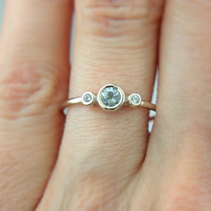 Aquamarine and Diamond Ring 14k Wedding Set Gold - MANARI.eu