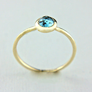 Blue Rose Cut Topaz 14k Gold Ring - MANARI.eu