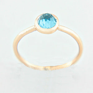 Blue Rose Cut Topaz 14k Gold Ring - MANARI.eu