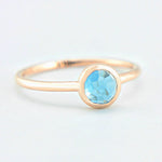 Blue Rose Cut Topaz 14k Gold Ring - MANARI.eu