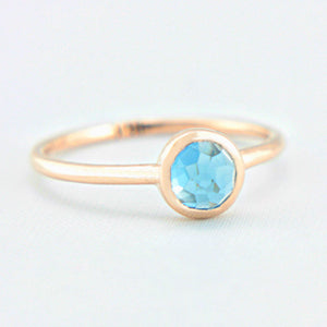 Blue Rose Cut Topaz 14k Gold Ring - MANARI.eu