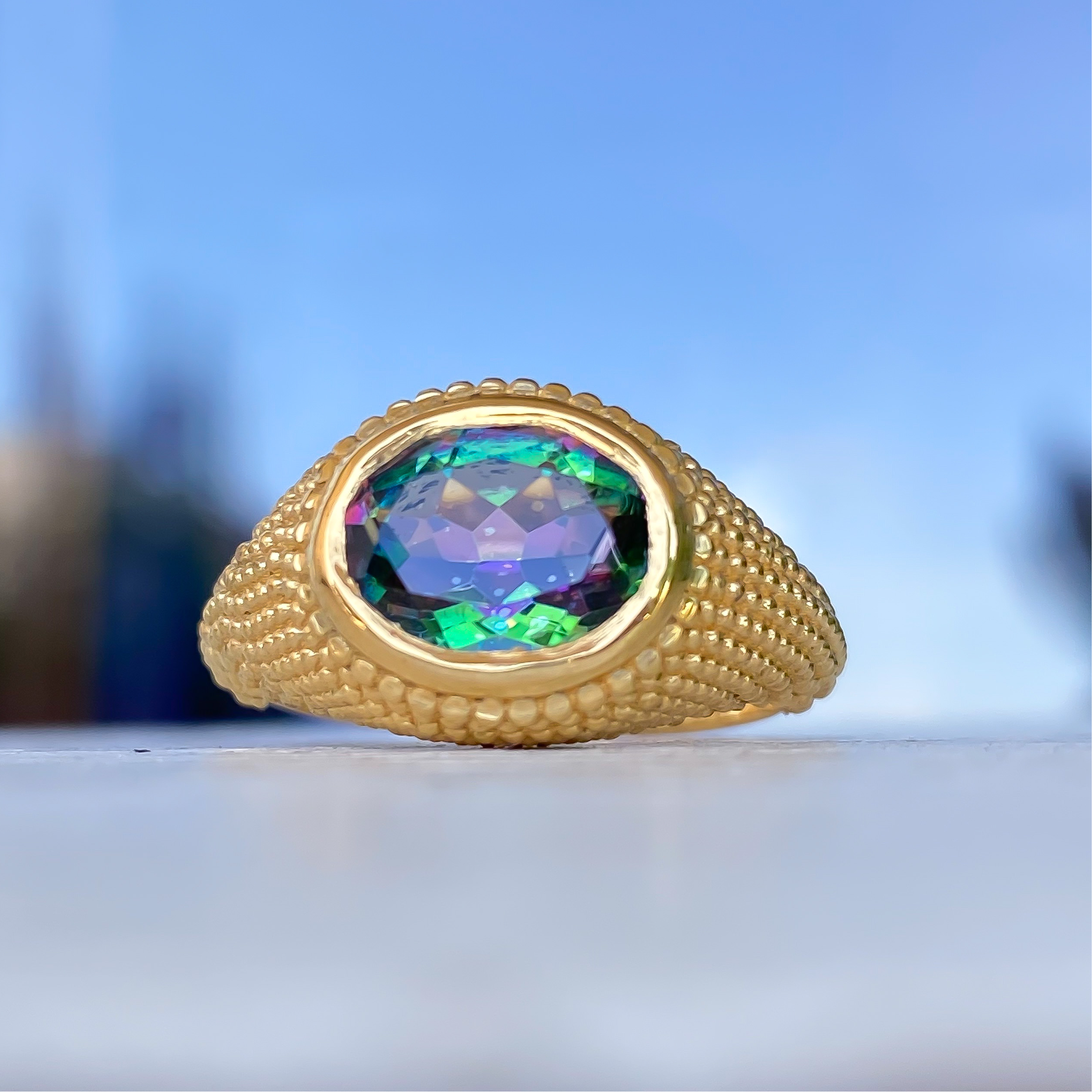 Bijouteries Lavigueur | 10K GOLD RING WITH MYSTIC TOPAZ