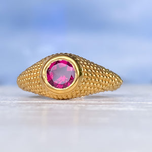 Nubia Round Rhodolite Yellow Gold Ring Size 7.25US - MANARI.eu