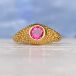 Nubia Round Pink Topaz Yellow Gold Ring Size 7US - MANARI.eu