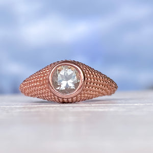 Nubia Round Green Amethyst Rose Gold Ring Size 7US - MANARI.eu