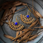 Lapis Lazuli Royal Black & Gold Earrings Sterling Silver - MANARI.eu