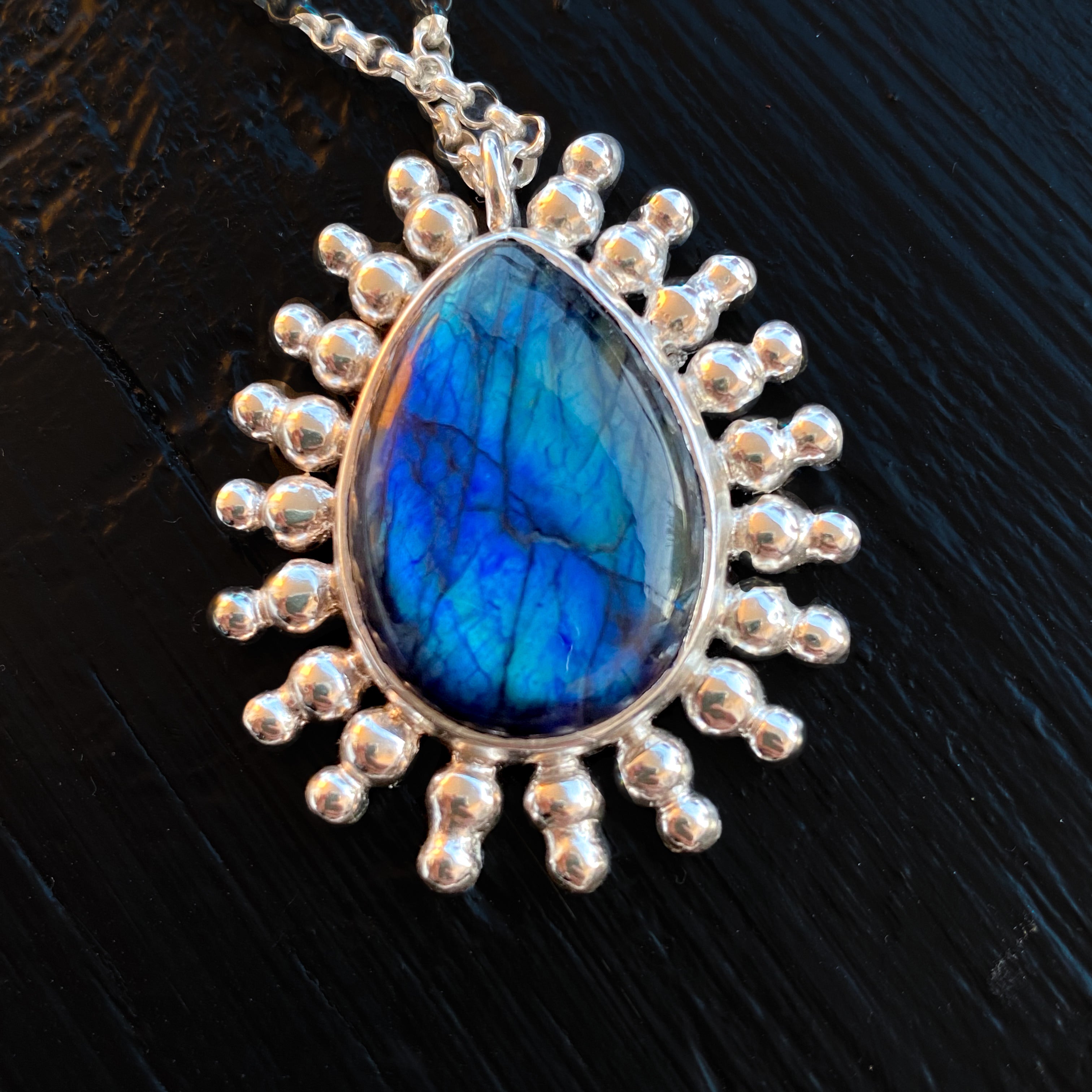 Blue Labradorite Pendant Sterling Silver – MANARI.eu