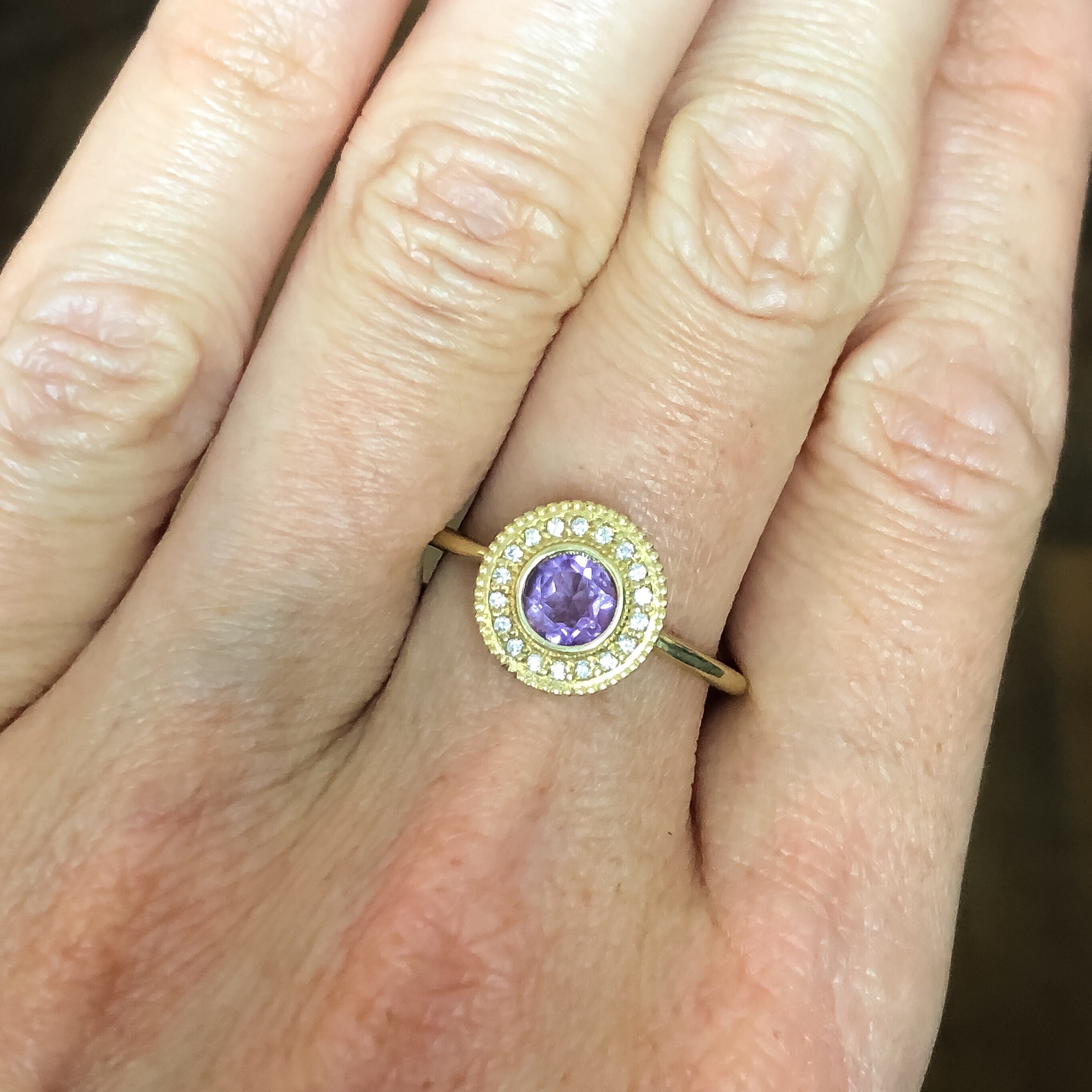 Malika Amethyst Diamond Ring - MANARI.eu