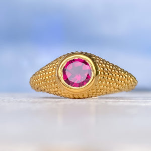 Nubia Round Rhodolite Yellow Gold Ring Size 7.25US - MANARI.eu